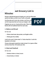 Healty Grocery List
