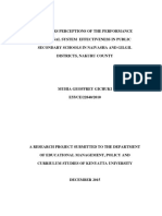 Teachers Perceptions of The Performance Appraisal System Effectiveness in Public Secondary Schools in Naivasha and Gilgil Districts, Nakuru County