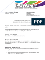 2023 SporTran Budget Reduction Timeline