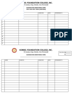 Monitoring Form For Examination