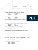 I. Multiple Choice. Read and Analyze Each Question and Encircle The Letter of The Correct Physical Education