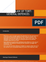 1 Law of Tort - General Defences in Tort
