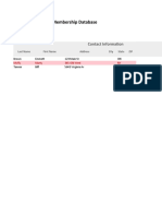 Sky X of T Club Membership Database Template