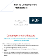 Introduction To Contemporary Architecture