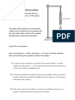 Simple Harmonic Motion in A Spring