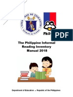 The Philippine Informal Reading Inventory Manual 2018: Department of Education Republic of The Philippines