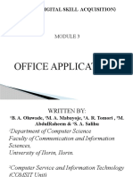 Office Applications: Gns 312 (Digital Skill Acquisition)