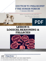 Lesson 8 Logical Reasoning and Fallacies