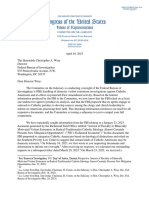 See, Letter From Rep. Jim Jordan, Chairman, H. Comm. On The Judiciary, To Hon. Christopher A. Wray, Dir., Fed