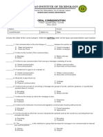 Quarterly Exam in Oral Communication