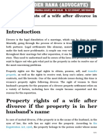 Property Rights of Wife After Divorce