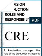 Television Production Roles and Responsibilities