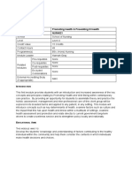 Module Outlines: L 4 Module Title Promoting Health & Preventing Ill Health Module Code NUR4021