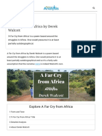 A Far Cry From Africa by Derek Walcott - Poem Analysis