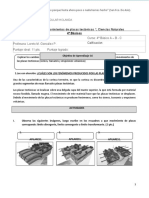 Guía Evalauda Placas Tectónicas 4to Básico Taller de Ciencias