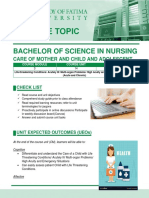 Bachelor of Science in Nursing: Care of Mother and Child and Adolescent