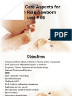 PHN Unit 06 Nursing Care Aspects For High Risk Newborn.