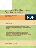 Safety and Quality of Health Care System in India