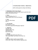 Instructions For Typing / Printing: Finalization of The Project Report