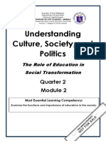 UCSP - Qr2 - Mod4 - The Role of Education in Social Transformation