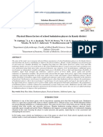 Physical Fitness Factors of School Badminton Players in Kandy Districtbody Mass Index Badminton Players Practiced Durati