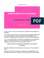 Amendment of Pleadings in Civil Procedure Code