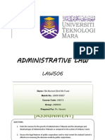 Administrative Law: (Assignment)