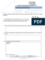 STATISTICS AND PROBABILITY PERFORMANCE TEST 3 2nd Periodical