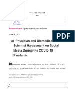 Physician and Biomedical Scientist Harassment On Social Media During The COVID-19 Pandemic