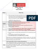 Holidays' Homework Class - IX Session: 2023-24: Guidelines For Writing A Book Review