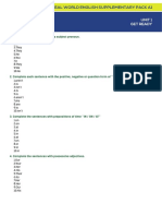 Real World English A1 Supplementary Pack - Answer Key