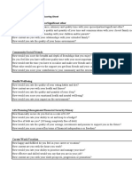 Wheel of Life Scoring Sheet