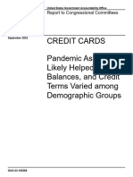 Credit Cards Pandemic Assistance Likely Helped Reduce Balances, and Credit Terms Varied Among Demographic Groups