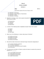 Class X - Social Science - Question Paper