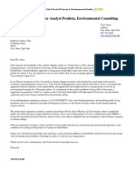 Analyst Consulting Cover Letter Sample