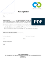 Warning Letter Format