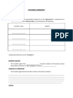 Founders Agreement Template