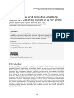 Organizational and Executive Coaching: Creating A Coaching Culture in A Non-Profit