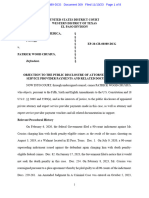 Patrick Crusius Objection To The Public Disclosure of Attorney and Expert