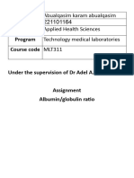 Albumin - Globulin Ratio