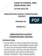 Immunization Against Communicable Diseases