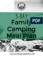 3-Day Camping Menu 