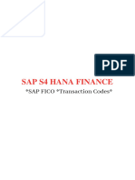 Sap Fico Tcodes