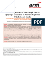 Clinical Importance of Peak Cough Flow in Evaluation of Pastient Diagnosed With Ishchemic Stroke