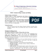 TC Unit 4 Technical Writing-Grammar and Editing