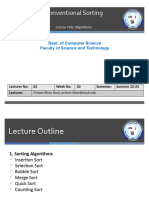 Lecture 2 Insertion, Selection, Bubble Sort Algorithms