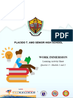Work Immersion - Module 1 and 2 - LAS