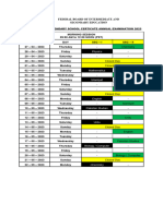 Date Sheet For SSC 1ST Annual Examination 2023