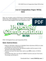 CSS 2006 Precis &#038 Composition Paper MCQs Quiz