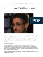 Edward Snowden - Whistleblower or Traitor